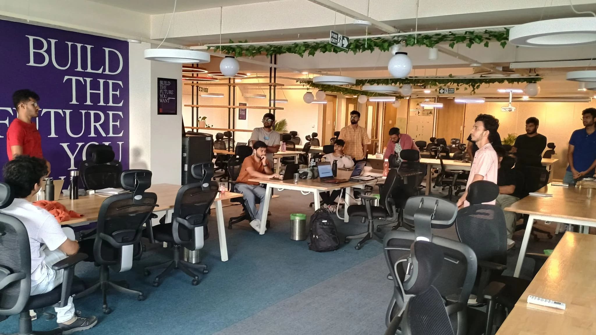 A group gathered in an Entrepreneur First workspace